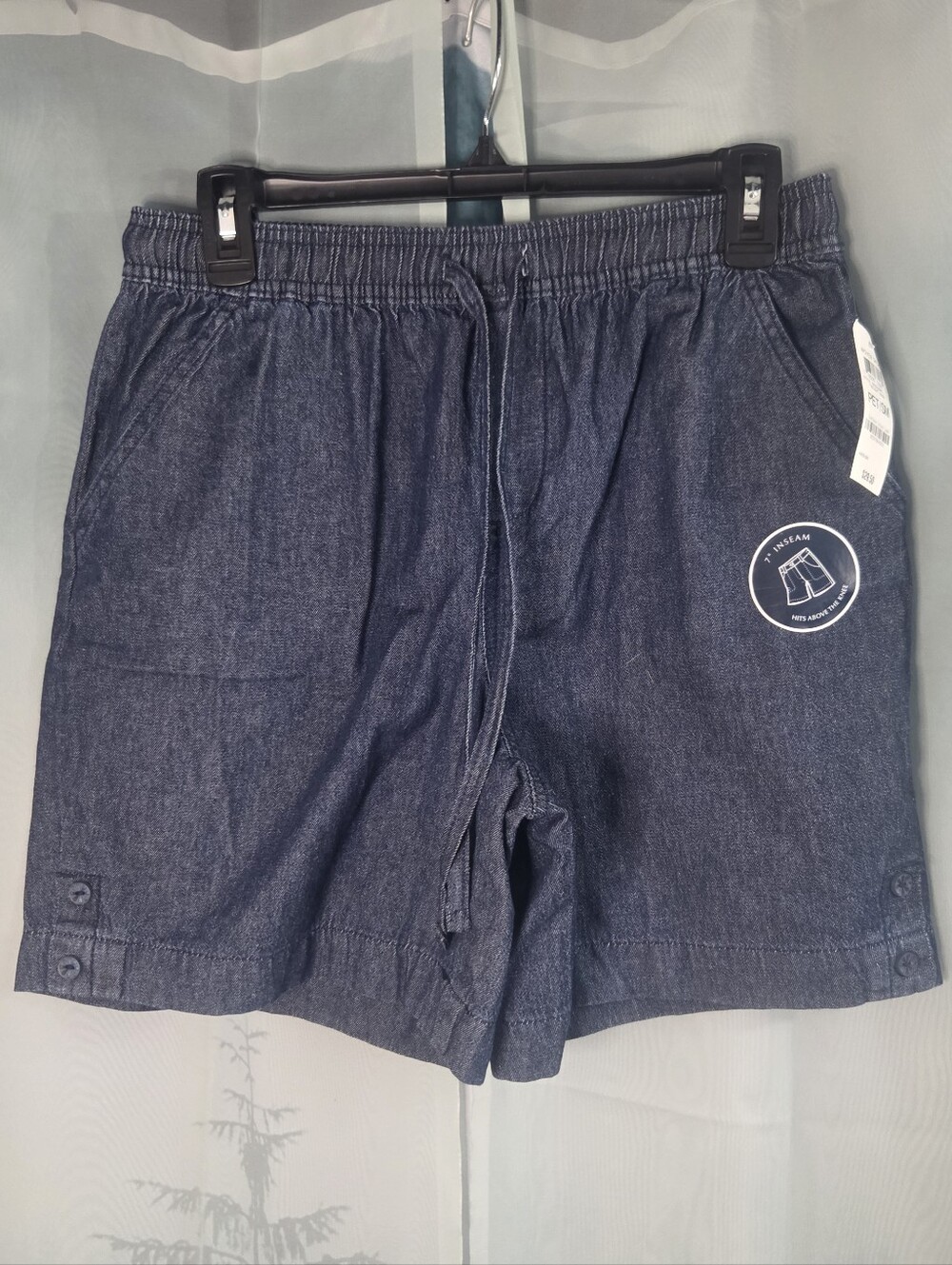 Karen Scott Twilight Wash Wooven Shorts with Elastic Waistband NWT